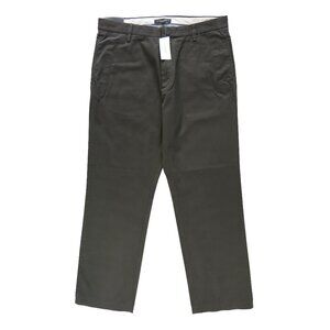 NWT BANANA REPUBLIC Mens Khaki Green Cotton GAVIN CHINO Straight Leg Pants 34x30